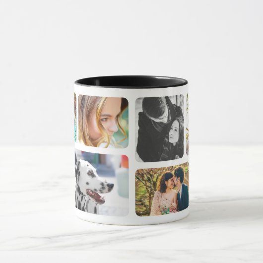 Uw 8 foto's met Sjabloon gecoate Mok (Midden)