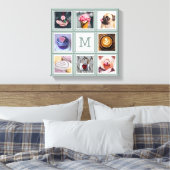 UW 8 FOTO'S, MONOGRAM EN aangepaste kleur Canvas Afdruk (Insitu (Slaapkamer))