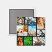 Uw 9 zwarte foto-magneetcollage magneet (Voorkant / Achterkant)