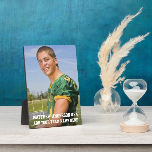 Uw Aangepast Football of Uw Sport 5 x 7 Foto Fotoplaat (Zijkant)