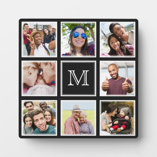 UW aangepaste afbeelding en monogram Fotoplaat (Voorkant)
