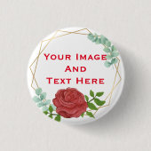 Uw aangepaste Afbeelding en tekst persoonlijke But Ronde Button 3,2 Cm (Voorkant)