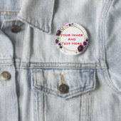 Uw aangepaste Afbeelding en tekst persoonlijke But Ronde Button 5,7 Cm (In situ)