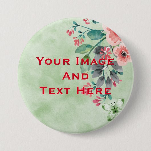 Uw aangepaste Afbeelding en tekst persoonlijke But Ronde Button 7,6 Cm (Voorkant)