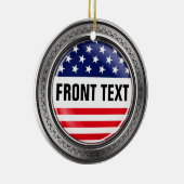 Uw aangepaste Amerikaanse Button Keramisch Ornament (Rechts)