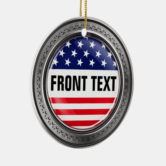 Uw aangepaste Amerikaanse Button Keramisch Ornament (Rechts)