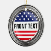 Uw aangepaste Amerikaanse Button Keramisch Ornament (Links)