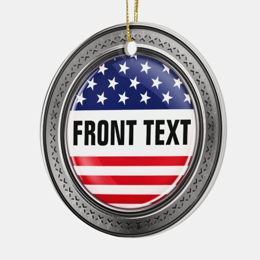 Uw aangepaste Amerikaanse Button Keramisch Ornament (Links)