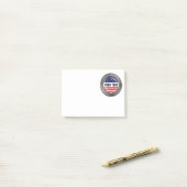 Uw aangepaste Amerikaanse Button Post-it® Notes (Op bureau)