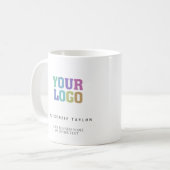 Uw aangepaste bedrijfslogo gepersonaliseerd koffiemok (Voorkant links)