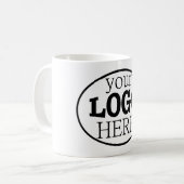 Uw aangepaste bedrijfslogo koffiemok (Voorkant links)