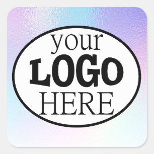 Uw aangepaste bedrijfslogo op holografische gradië vierkante sticker