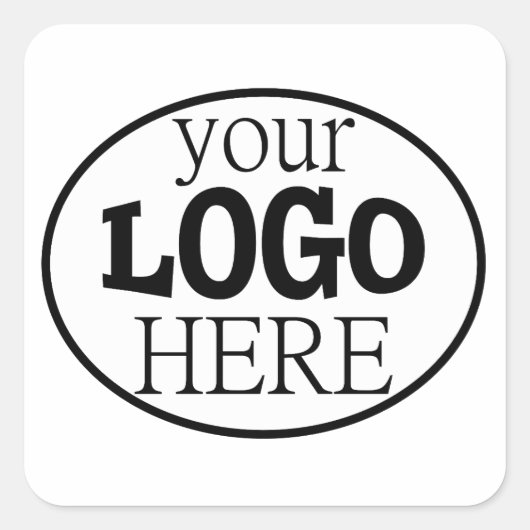 Uw aangepaste bedrijfslogo vierkante sticker (Voorkant)