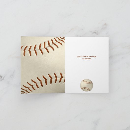 Uw aangepaste bericht Eenvoudige honkbalverjaardag Kaart (Binnen)