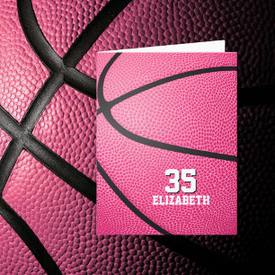 Uw aangepaste bericht Meisjes roze basketbal verja Kaart