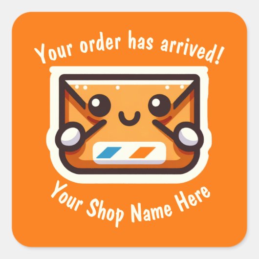 Uw aangepaste bestelling is aangekomen voor kleine vierkante sticker (Voorkant)