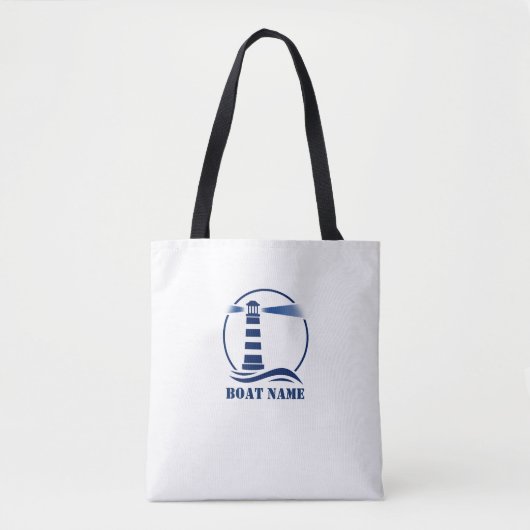 Uw aangepaste boot of naam Classic Lighthouse Tote Bag (Voorkant)