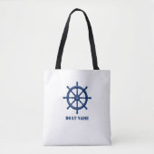 Uw aangepaste boot of naam schepen wiel helm tote bag (Voorkant)