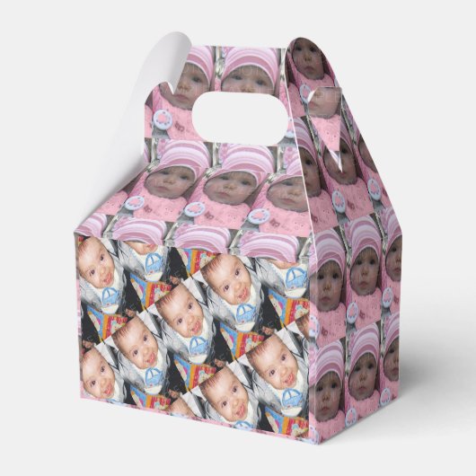 Uw aangepaste drie fotopatroon Monogram aanpassen Bedankdoosjes (Achterkant)