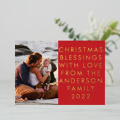 Uw aangepaste Echte Kersttekst Foto van Gold Folie Feestdagenkaart (Staand Voorkant)