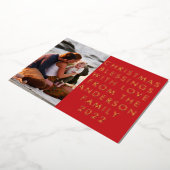 Uw aangepaste Echte Kersttekst Foto van Gold Folie Feestdagenkaart (Gedraaid)