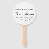 Uw aangepaste eenvoudige rouwfan handwaaier (Voorkant)