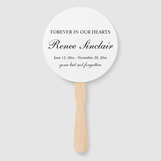 Uw aangepaste eenvoudige uitvaart handwaaier (Voorkant)