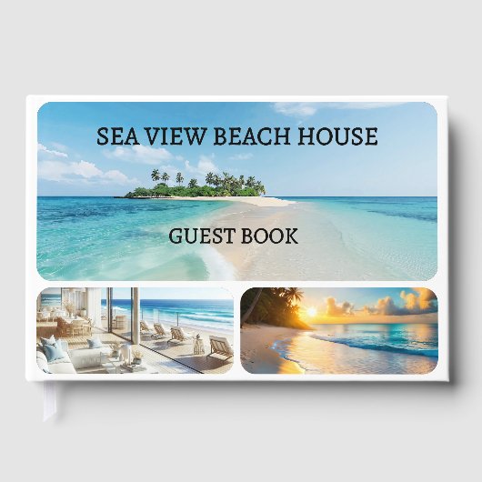 Uw aangepaste foto Collage Beach House Gastenboek (Voorkant)