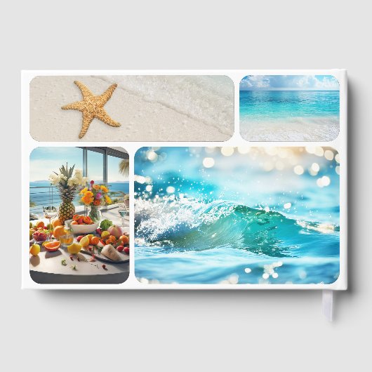 Uw aangepaste foto Collage Beach House Gastenboek (Achterkant)