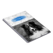 Uw aangepaste foto- en faux-marmertextuur met blau notitieboek (Rechterzijde)