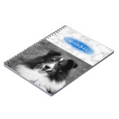 Uw aangepaste foto- en faux-marmertextuur met blau notitieboek (Linkerzijde)