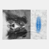 Uw aangepaste foto- en faux-marmertextuur met blau theedoek (Horizontaal)