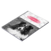 Uw aangepaste foto- en faux-marmertextuur met roze notitieboek (Linkerzijde)