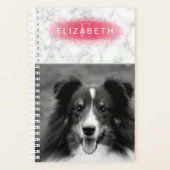 Uw aangepaste foto- en faux-marmertextuur met roze planner (Voorkant)
