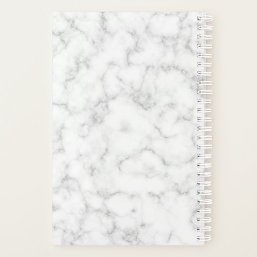 Uw aangepaste foto- en faux-marmertextuur met roze planner (Achterkant)