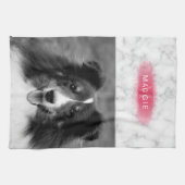 Uw aangepaste foto- en faux-marmertextuur met roze theedoek (Horizontaal)