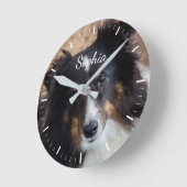 Uw aangepaste foto en tekst en elke kleurenklok ronde klok (Hoek)