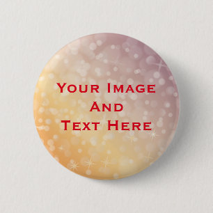 Uw aangepaste foto en tekst gepersonaliseerde knop ronde button 5,7 cm