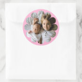 Uw aangepaste foto in Bloem Ronde Sticker (Tas)