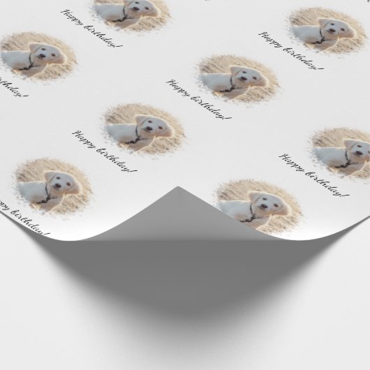 Uw aangepaste foto in ronde Lijst Sjabloon en teks Cadeaupapier (Hoek)