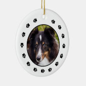 Uw aangepaste foto met petten en tekst keramisch ornament (Rechts)