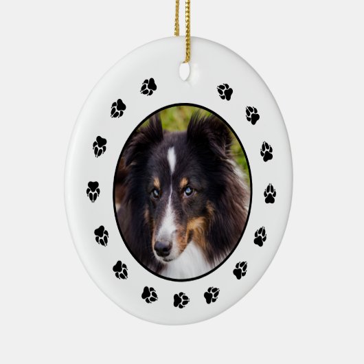 Uw aangepaste foto met petten en tekst keramisch ornament (Rechts)