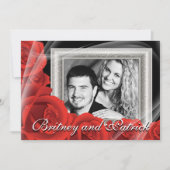 Uw aangepaste foto Rood Roozenweddenschap Kaart (Voorkant)