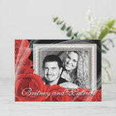 Uw aangepaste foto Rood Roozenweddenschap Kaart (Staand voorkant)