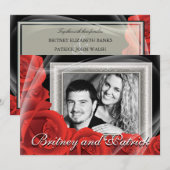 Uw aangepaste foto Rood Roozenweddenschap Kaart (Voorkant / Achterkant)