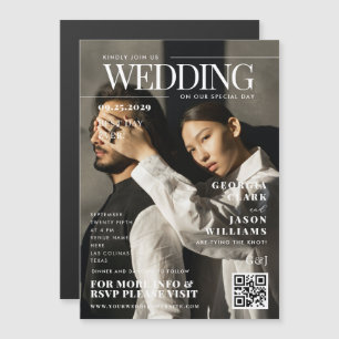 Uw aangepaste foto   Tijdschrift Hoesje Unique Wed Magnetische Uitnodiging