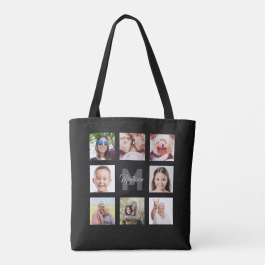 UW aangepaste foto's en monogram Tote Bag (Achterkant)