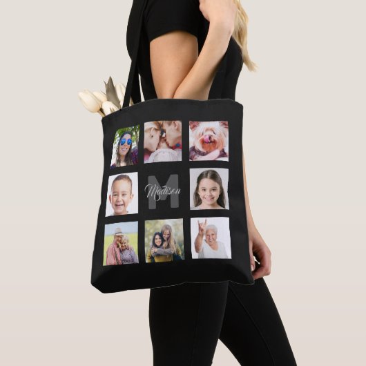 UW aangepaste foto's en monogram Tote Bag (Dichtbij)