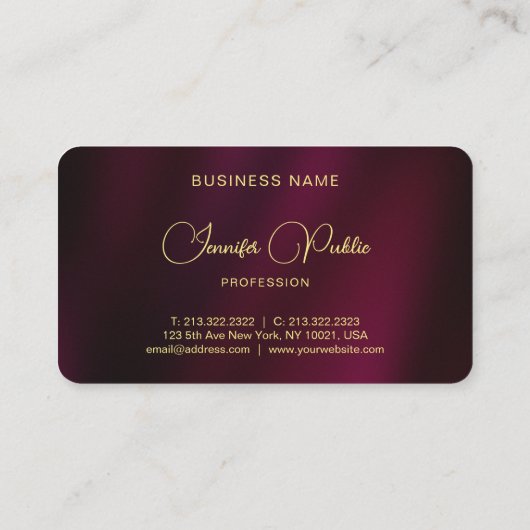 Uw aangepaste gouden scriptnaam tekst afgeronde ho visitekaartje (Achterkant)