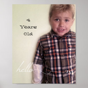 Uw aangepaste Hallo van 8 x 10 inch en jaar Poster